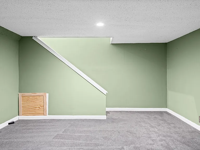 Finished basement, view of the stairs