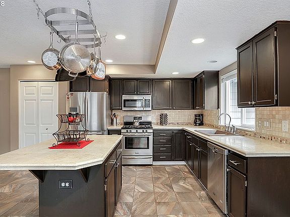 Travertine tile counters