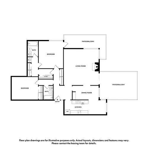 Floor plan 2x2 A - Cedars