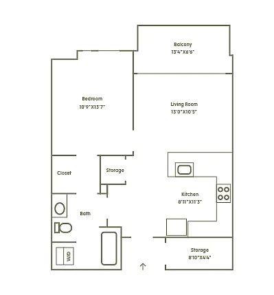 Floor plan 1 Bedroom