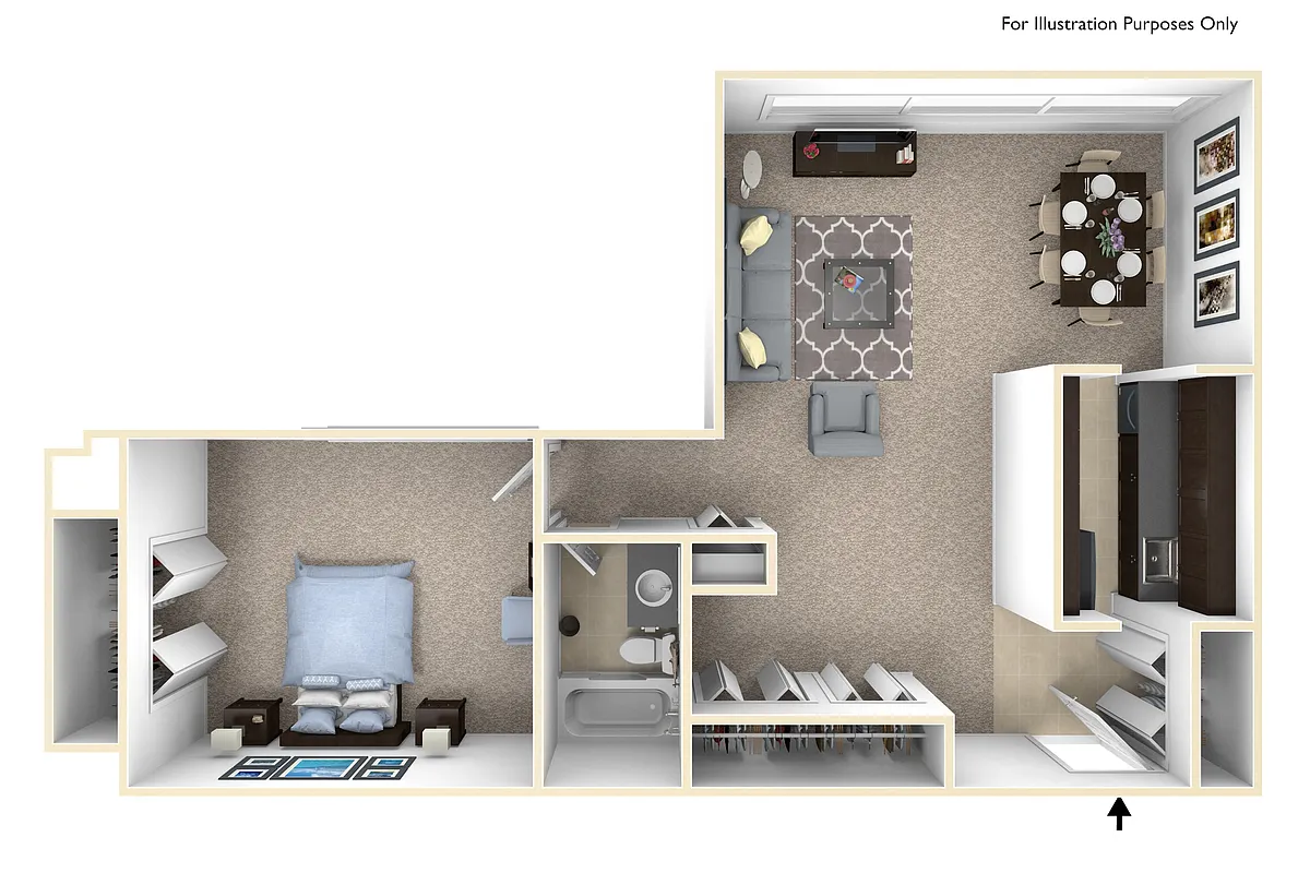 Floor plan 1Bedroom 1Bathroom