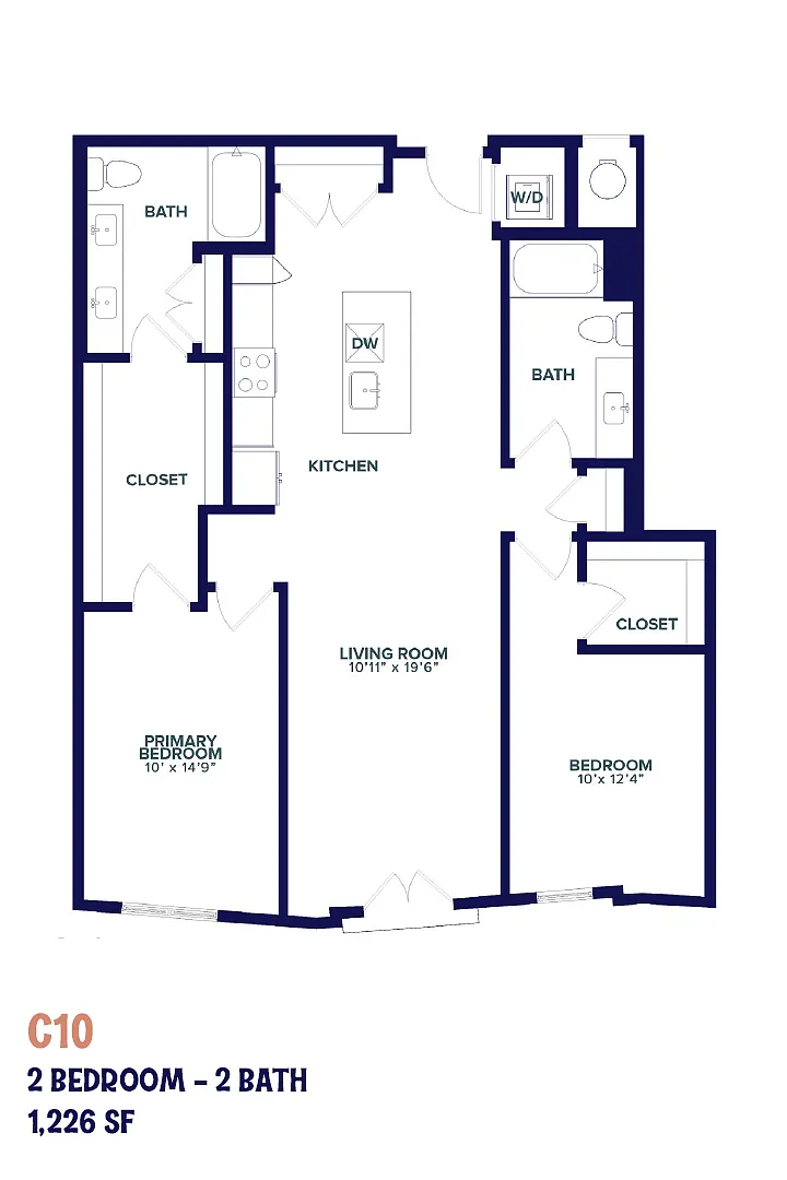 Floor plan Nita Two Bedroom C10