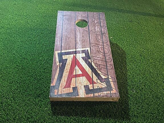 Cornhole boards provided for enjoyment.