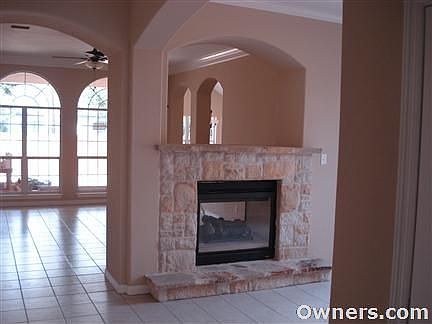 Double sided fireplace.