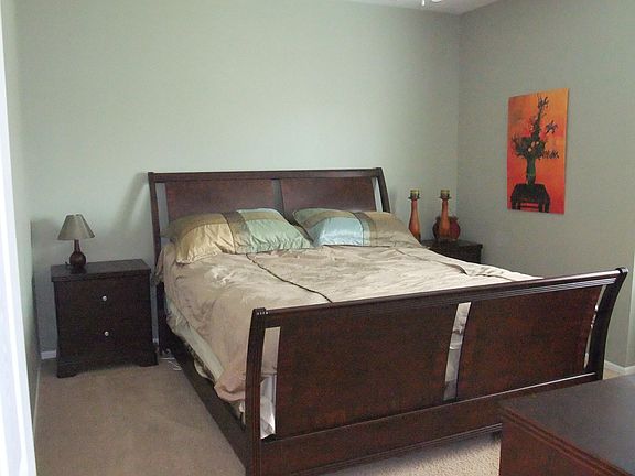Master bedroom with large walkin closet, 2 sink bathroom/shower. (New carpet and agreeable grey walls not shown in photo.)