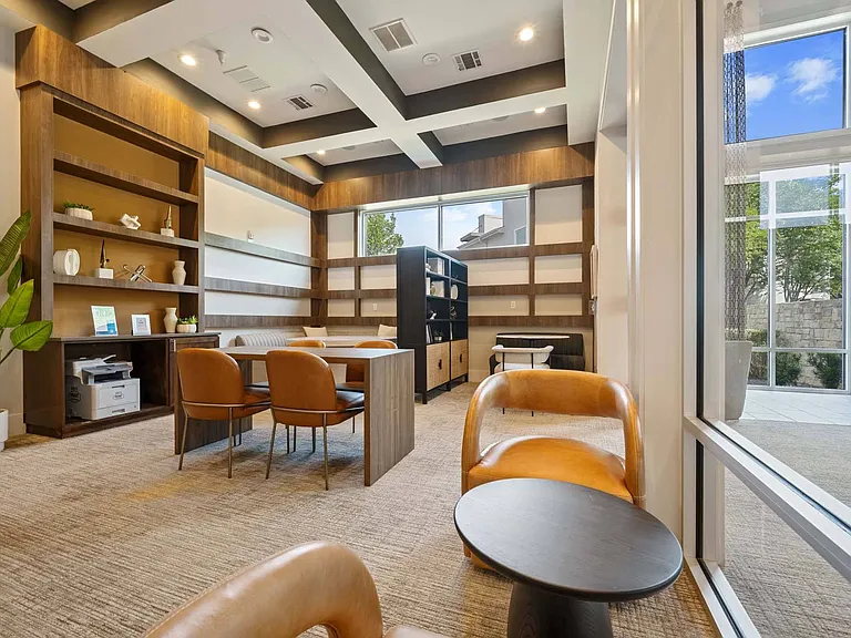 Fuel your focus and spark collaboration in our modern shared workspace and lounge.