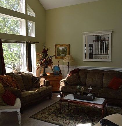 vaulted living room