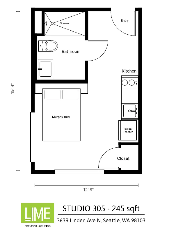 Floor plan 305 Topfloor Corner