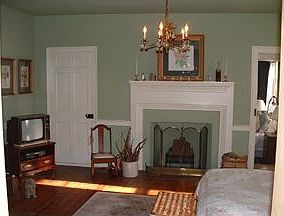 Have a restful night's sleep in this bedroom with a fireplace.
