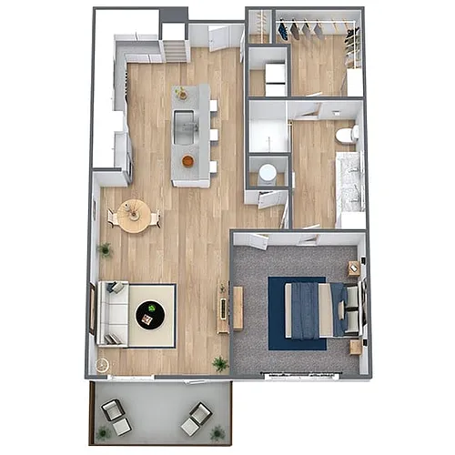 Floor plan A5: 1 Bed 1 Bath
