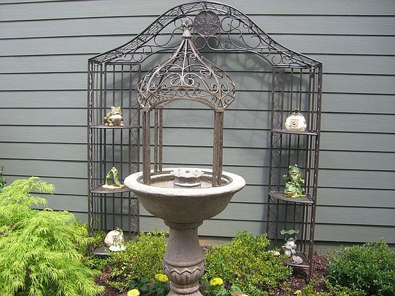 Courtyard fountain view from family room