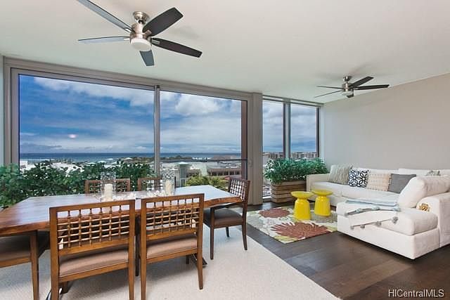 Large living room with panoramic ocean view