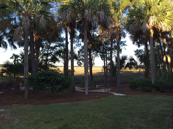 Back yard view, park setting