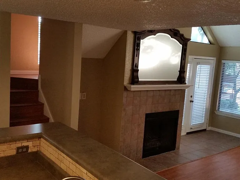 Wood burning fireplace