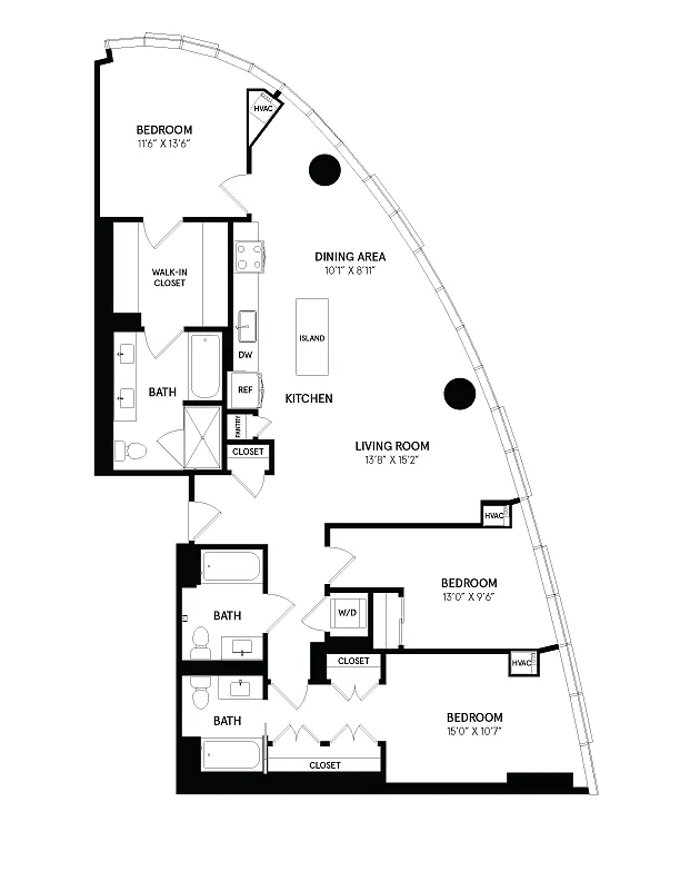 Floor plan 3 Bed/3 Bath-02B