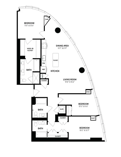 Floor plan 3 Bed/3 Bath-02B