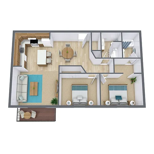 Floor plan Two Bedroom 22A