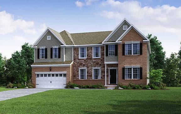 Elevation B Partial Brick and Stone with 2 Car Garage