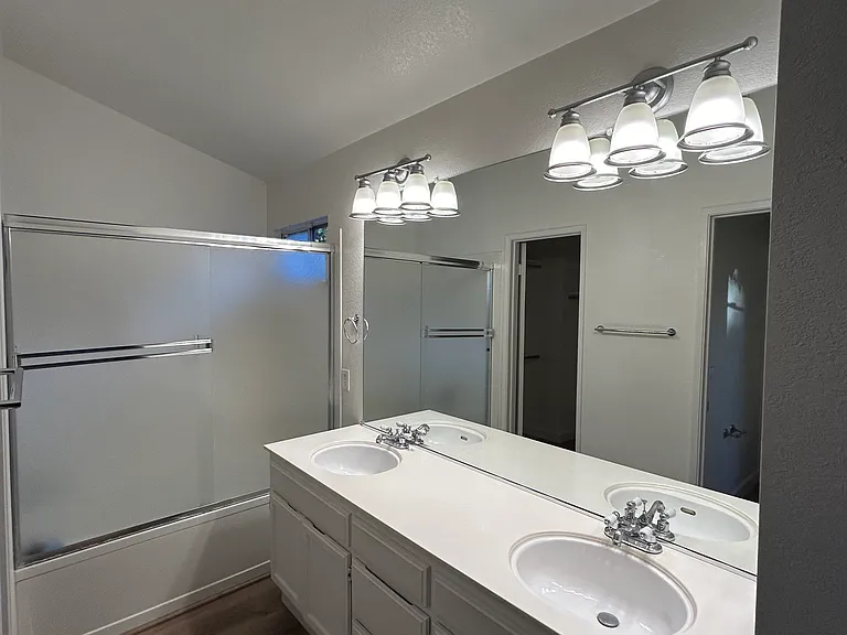 Master bathroom with walk in closet