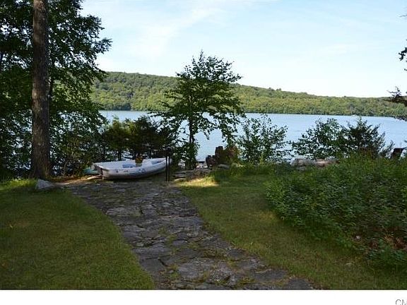 Level yard with fieldstone walk ways