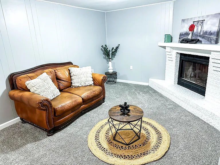 Family room in the basement