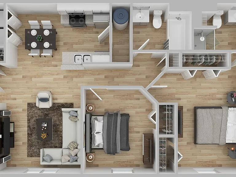 2 Bedroom - 2 | 2BD, 2BA | 949SF 2 Bedroom - 2 | 2BD, 2BA | 949SF