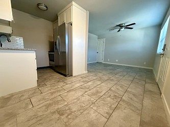Kitchen, living and dining area