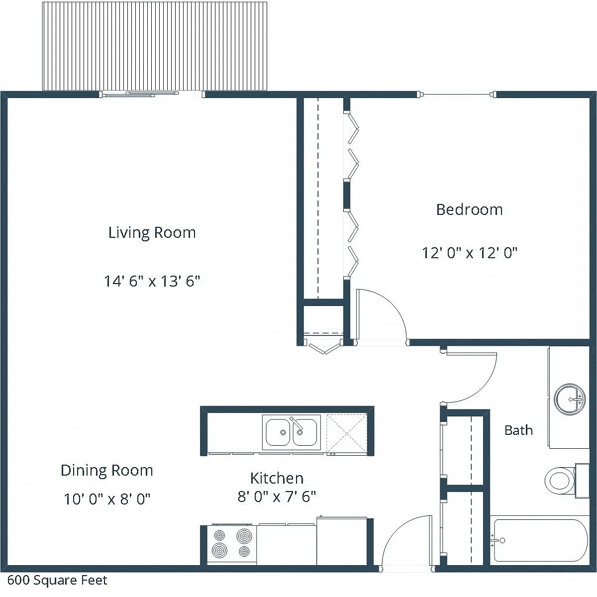 Floor plan One Bedroom 11A