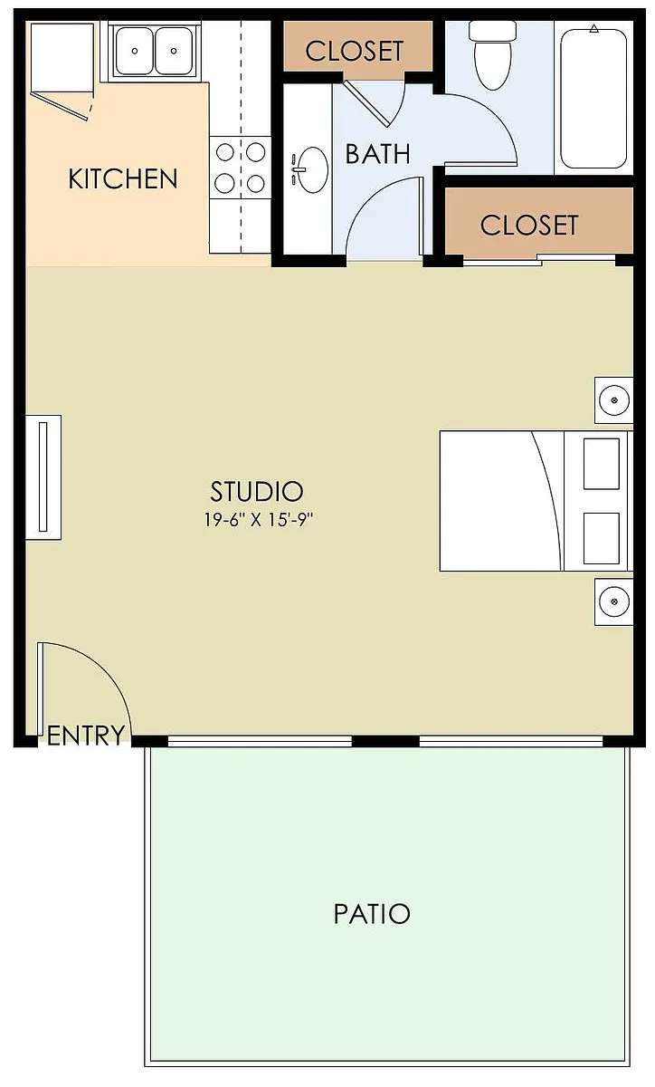 Floor plan Bldg 2 - Studio