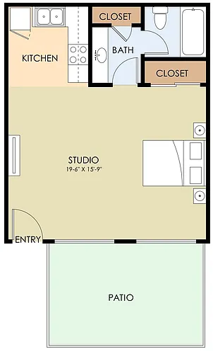 Floor plan Bldg 2 - Studio