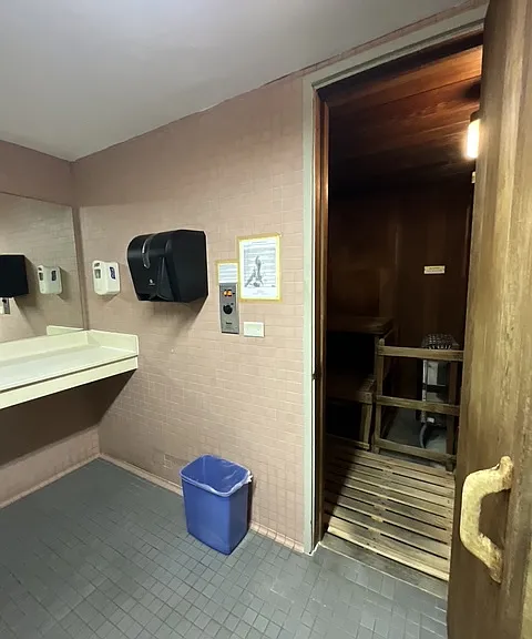 sauna in each pool level bathroom