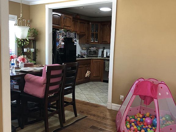 View from the living room into the dining room and Kitchen. 