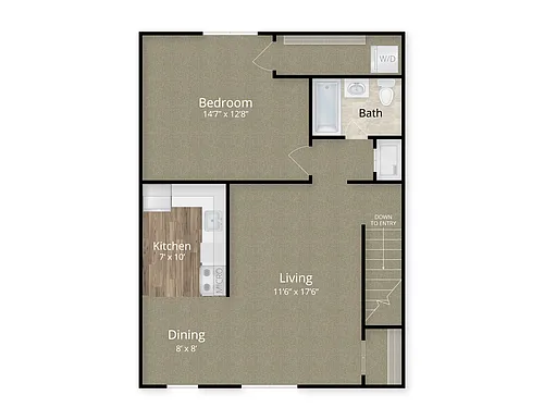 Floor plan 1 Bed x 1 Bath