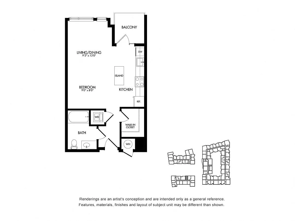 Floor plan SF w/ Balcony
