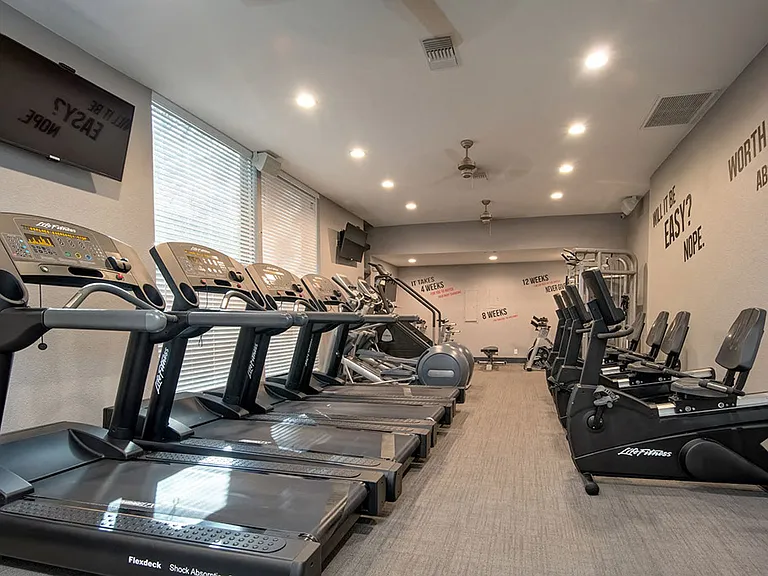 Our gym offers a full range of exercise machines.