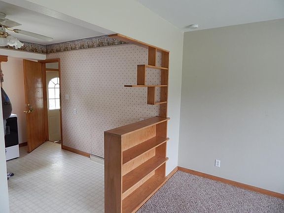 Living room view into kitchen