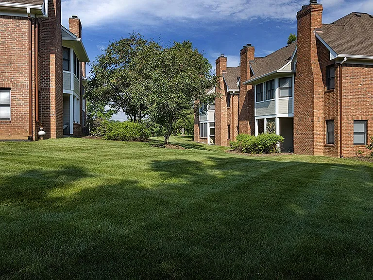 Building exterior and greenspace