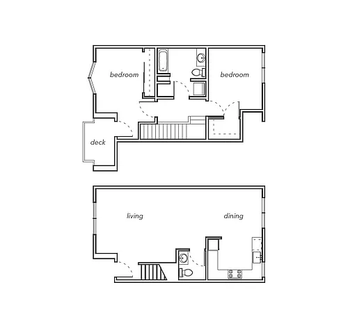 Floor plan Two-Bedroom Townhouse
