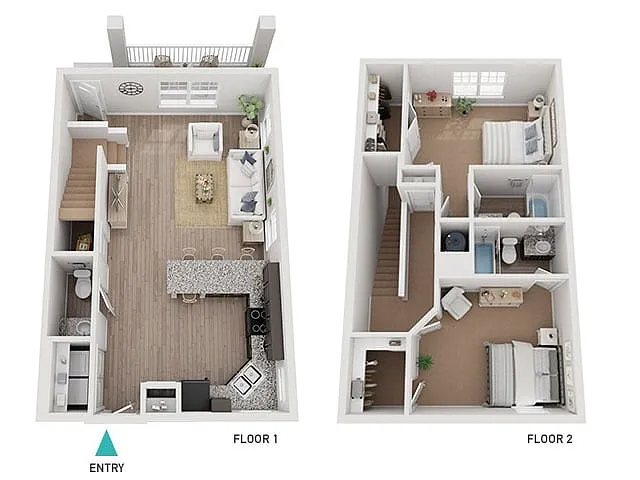 Floor plan Seafoam Townhome (B5.1)