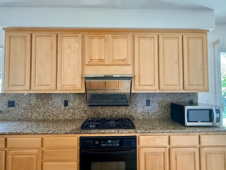 Kitchen with ample cabinet space