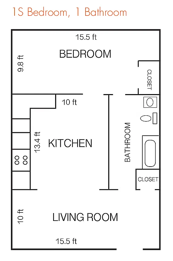 Floor plan 1 Bedroom Small