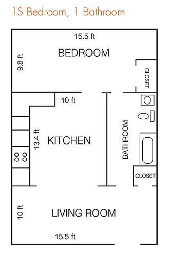 Floor plan 1 Bedroom Small
