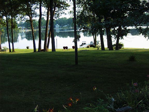 Large yard facing the lake