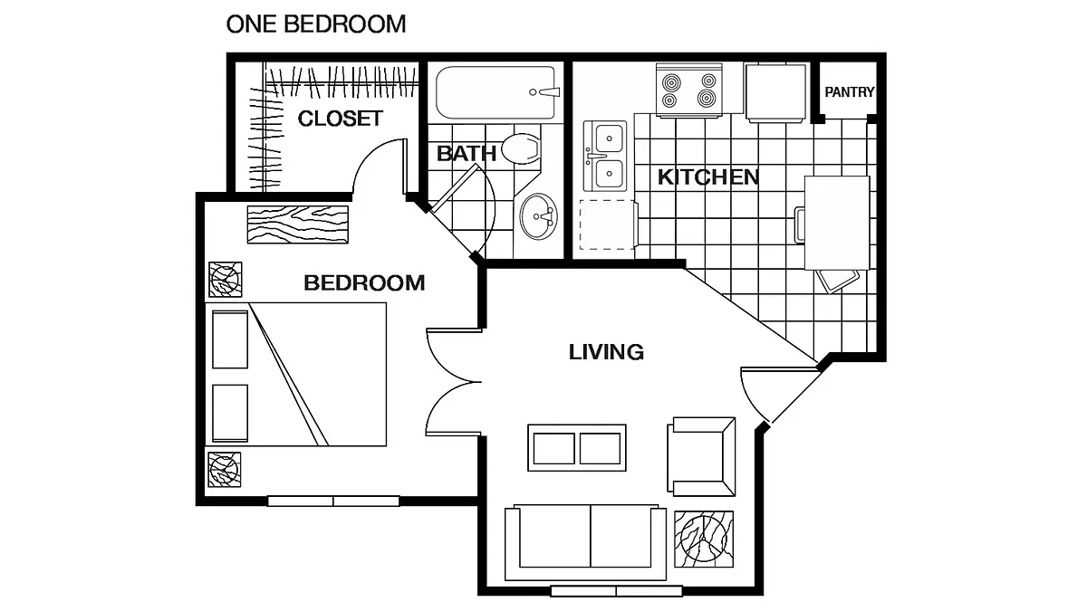 Floor plan 1 Bedroom