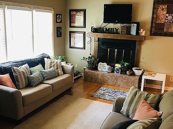 Living room with fire place