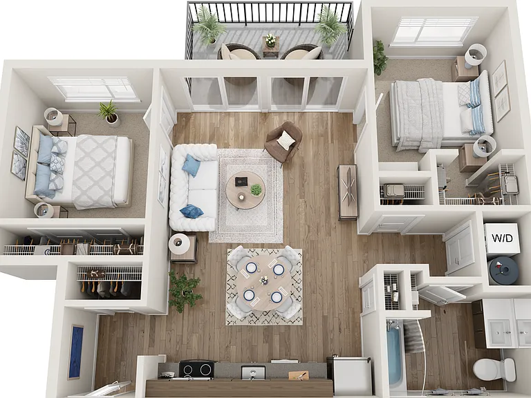 two bedroom one bathroom