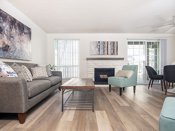 Fireplace in Living Room l Orchard Crest l Apartments for Rent in University Place, WA