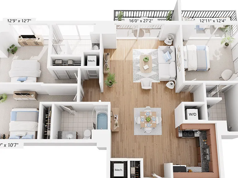 C2 floor plan Skyhouse Raleigh