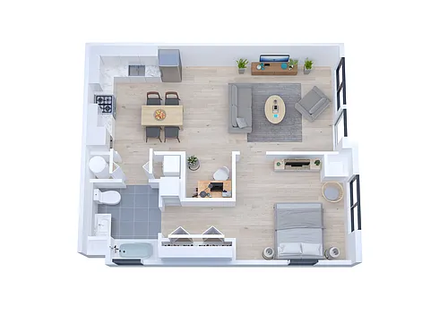 Floor plan A1A - 1x1