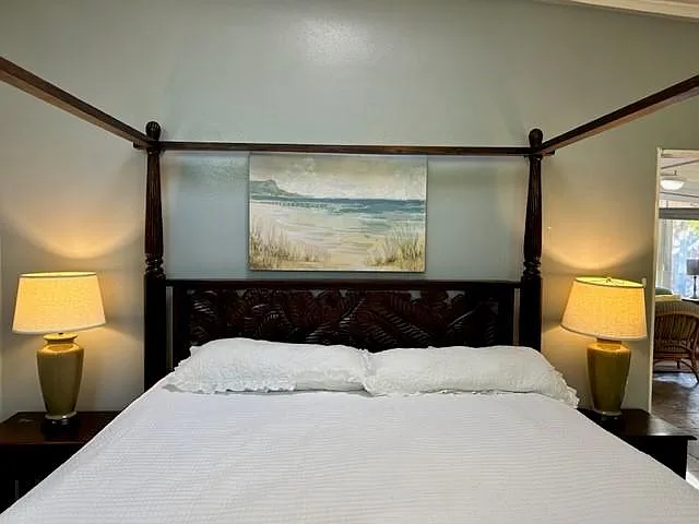 Second Master Bedroom Suite with carved mahogany furnishings